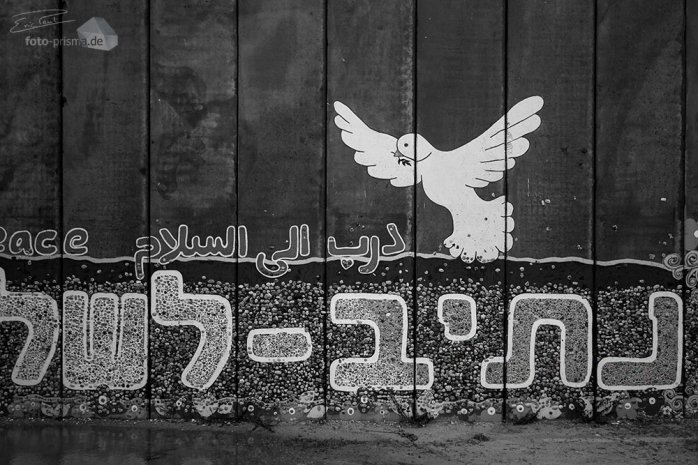 An der Grenzmauer zum Gaza-Streifen prangen Symbole des Friedens und der Hoffnung (Foto: Eric Paul)